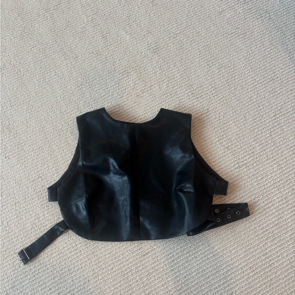 Black Faux Leather top